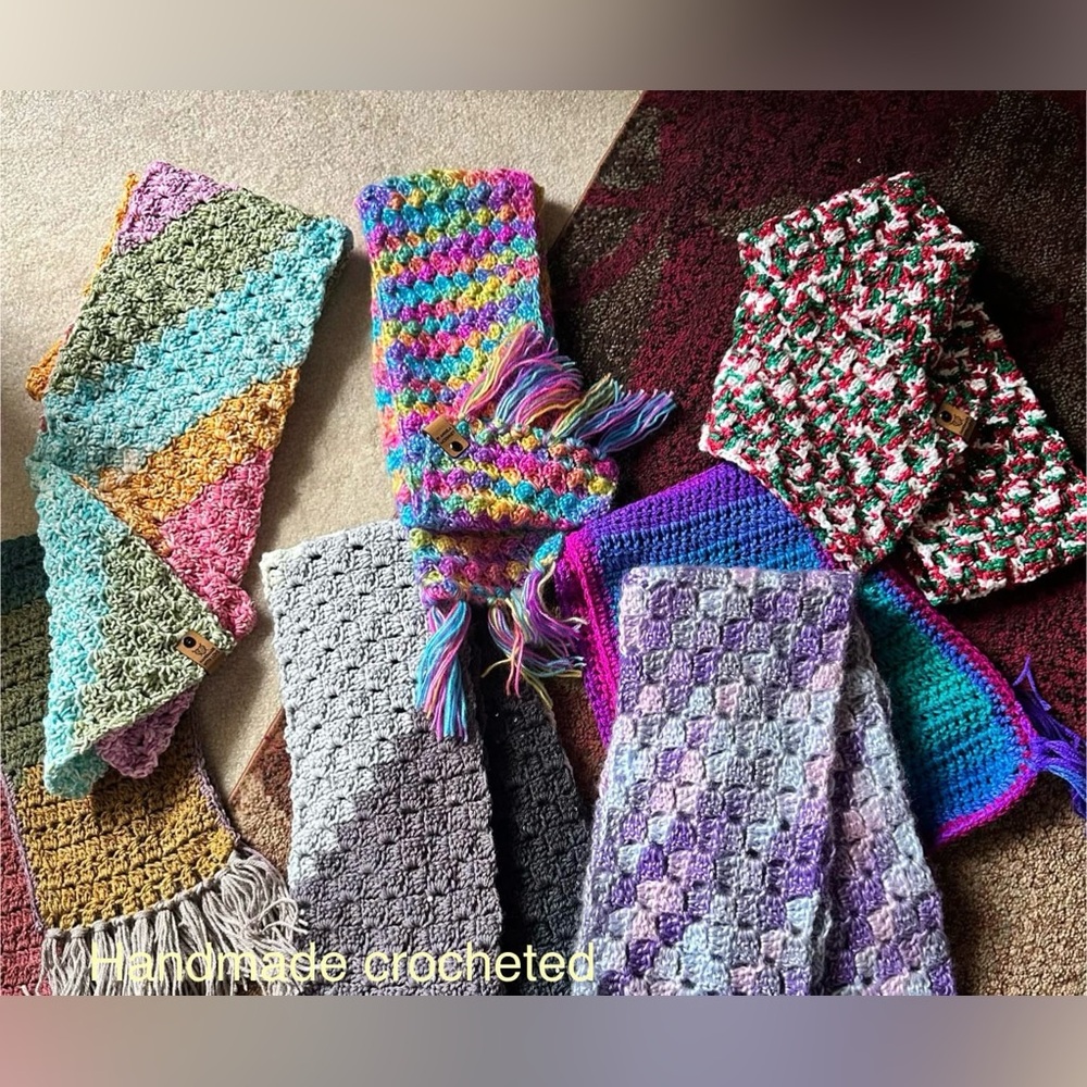 Handmade with love crocheted scarves!